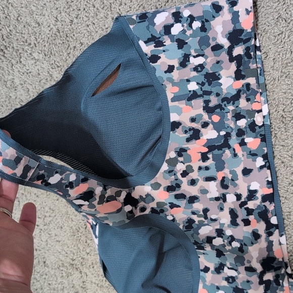 Soma Bliss Breathe Racerback Sport Bra Dark Teal Light Pink And Gray Size XXL - Picture 7 of 7